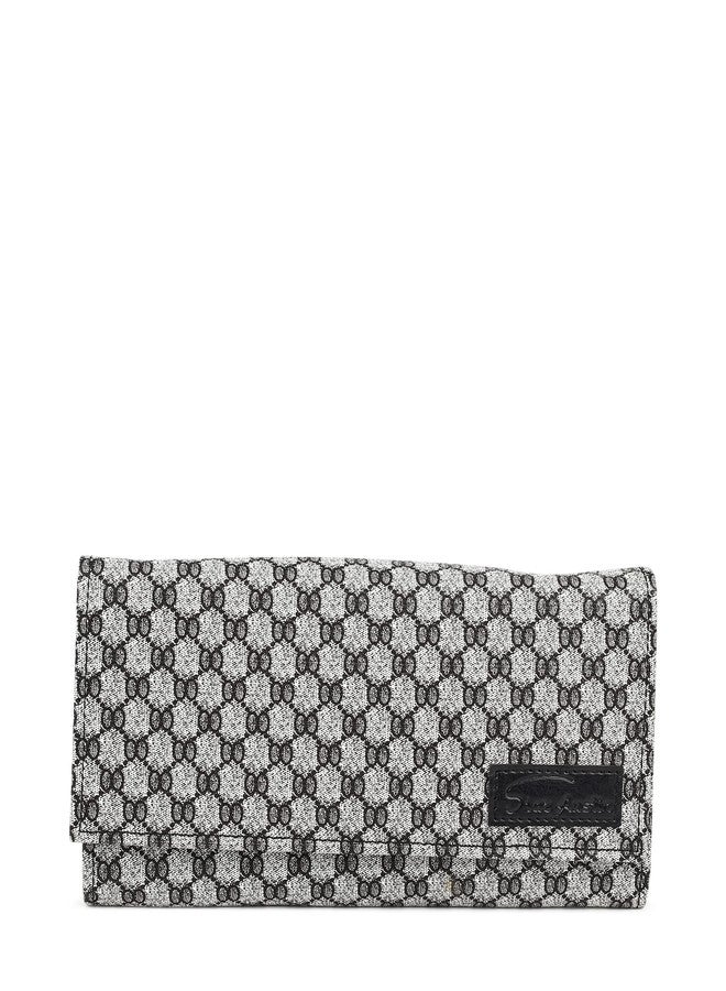 LORENZ Women's Grey Bi-Fold Faux Leather Hand Clutch Wallet Purse (Star Austin Series)| CLT-05 - Image 1
